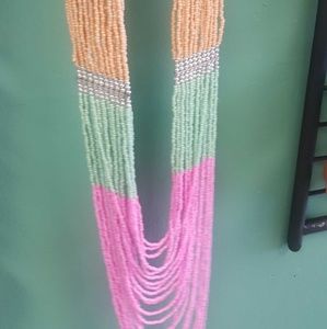 Multicolor seed bead necklace